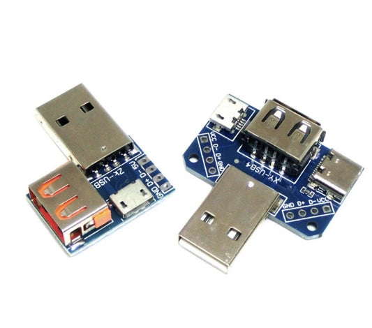 2PC Kit MICRO USB to DIP TYPE-C Adapter Female Connector PCB Converter Board