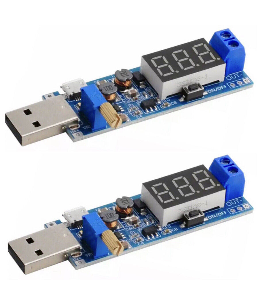 2PCS DC 3.5-12V - DC 1.2-24V DC-DC USB Step UP/Down Adjustable Power Supply Unit