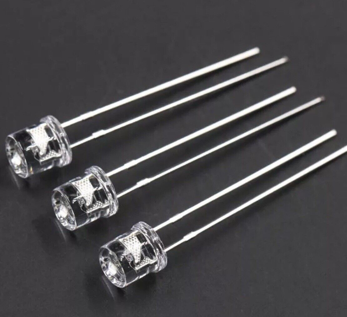 5mm LED Light Emitting Diode 7 COLOUR RGB FAST flash 100pcs Clear FLAT TOP