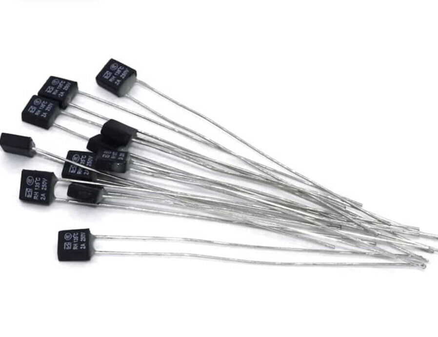 70pcs RH Thermal Fuse 102℃~135° C Degree 250V 2A Black Square Temperature Switch