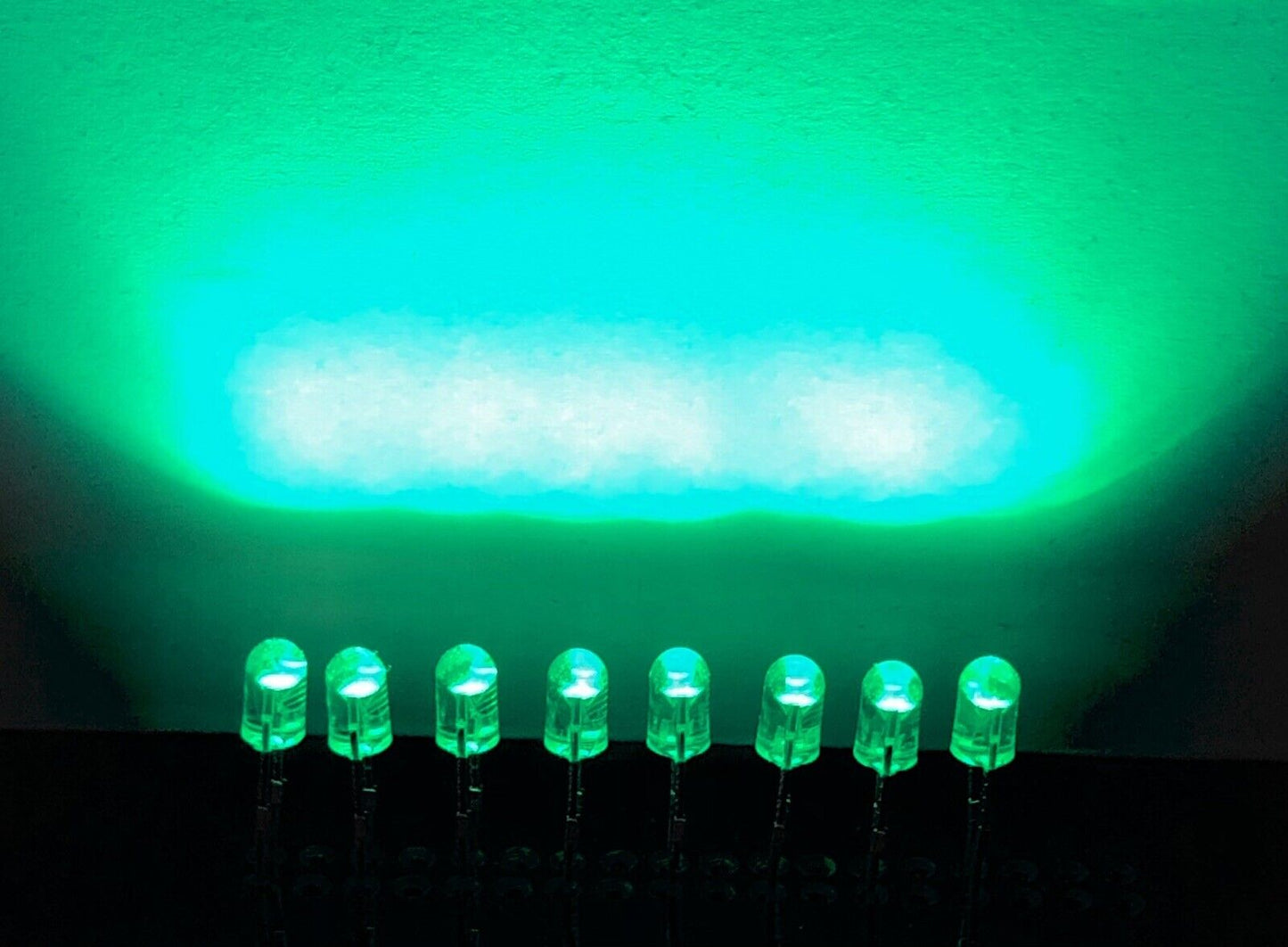 3mm Cyan LEDS Light Emitting Diode 500nm 100 Pcs Led Diode Round Head, No Skirt