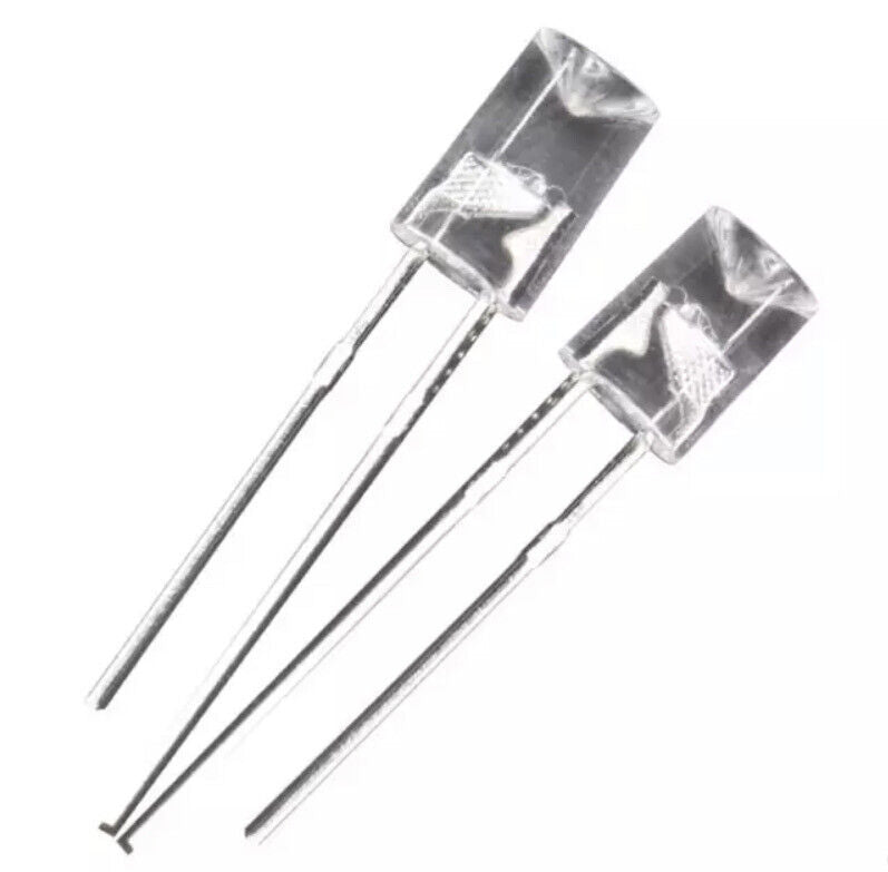 5mm Cool White Led Light Emitting Diode Flat Top Concave 100pcs Led Clear Top