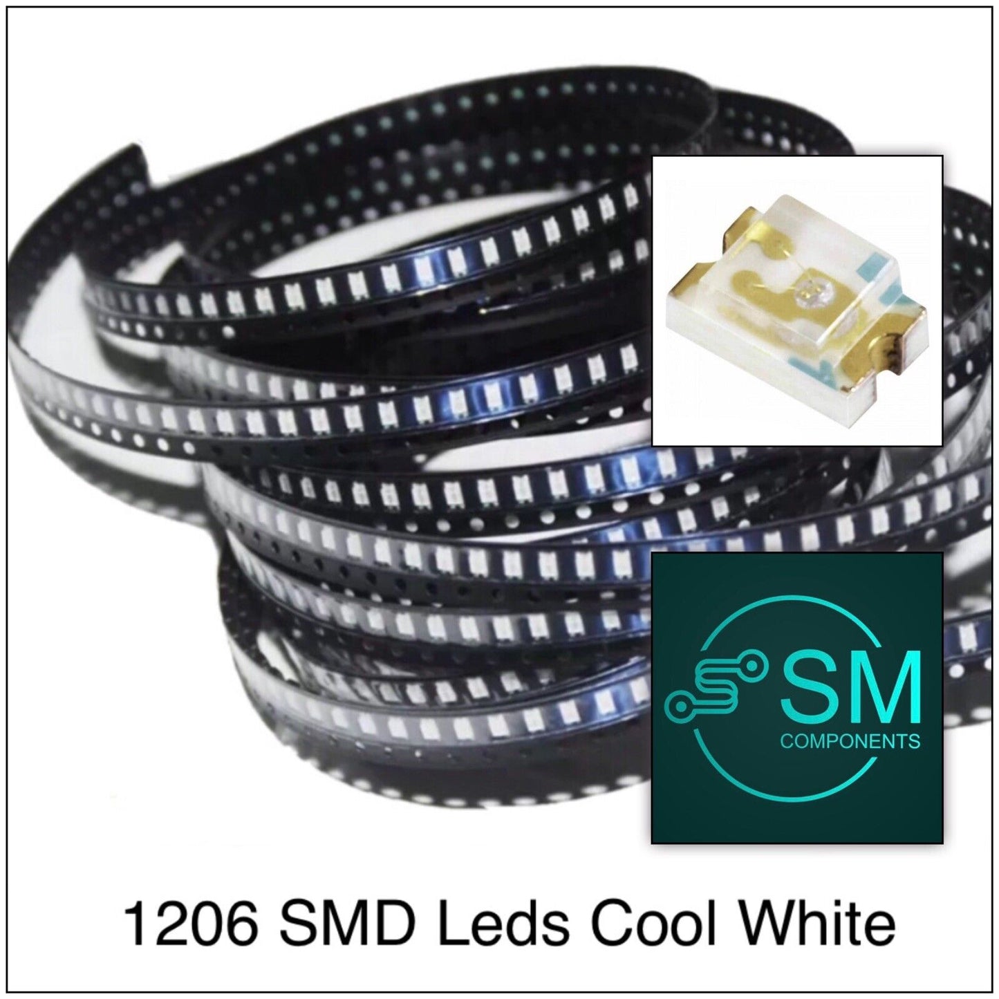 200pcs 1206 SMD Cool White LED Electronics Components Light Emitting Diodes