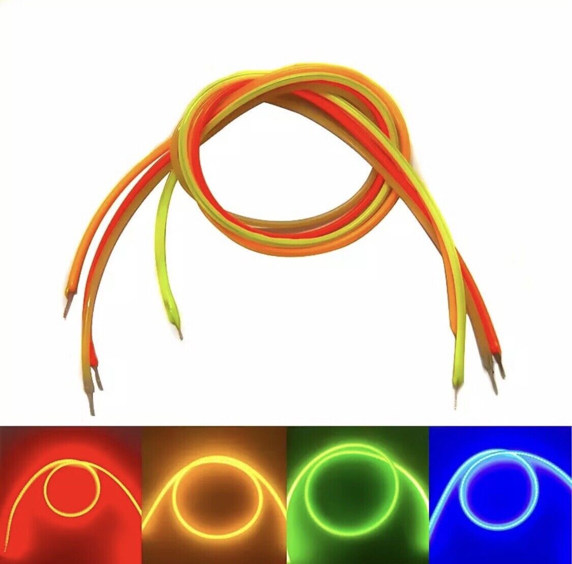 4pcs DC3V LED Flexible Silicone Filament LED 185mm GREEN Light Emitting Diode