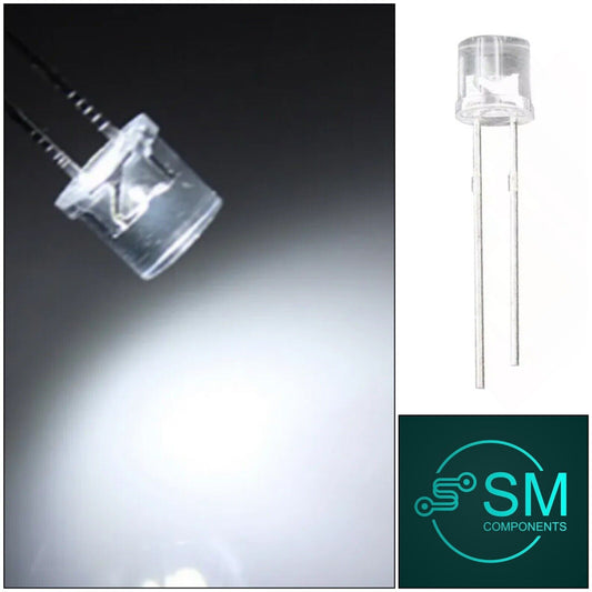 5mm Cool White Led Light Emitting Diode Flat Top 100pcs Led Clear Top