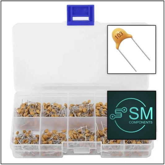 300PCS 10 Values 50V 100nF~10uF Multilayer Monolithic DIP Ceramic Capacitor Kit