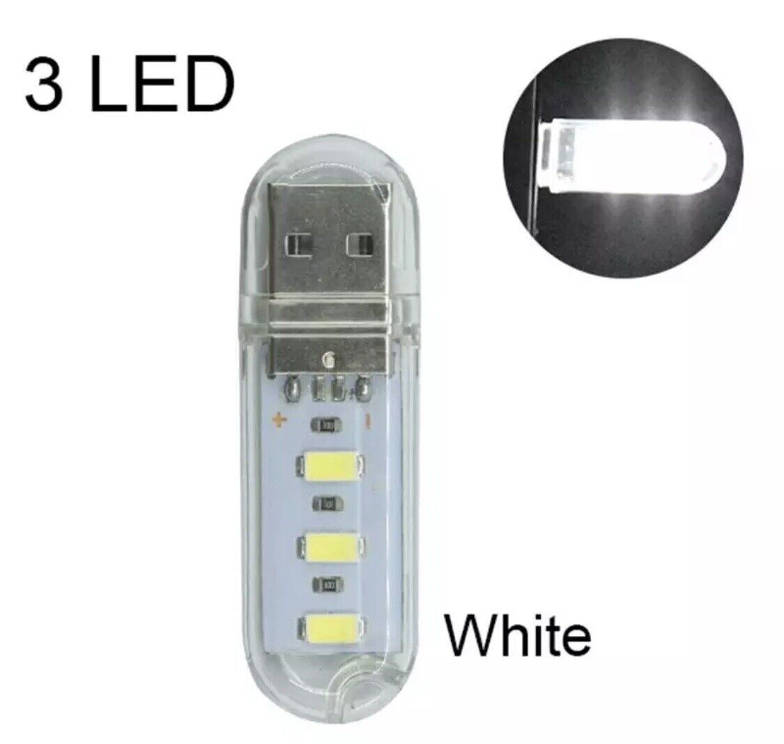 4 X USB emergency COOL WHITE LED Power Bank 3 Led LED Lamp Lighting Night Light