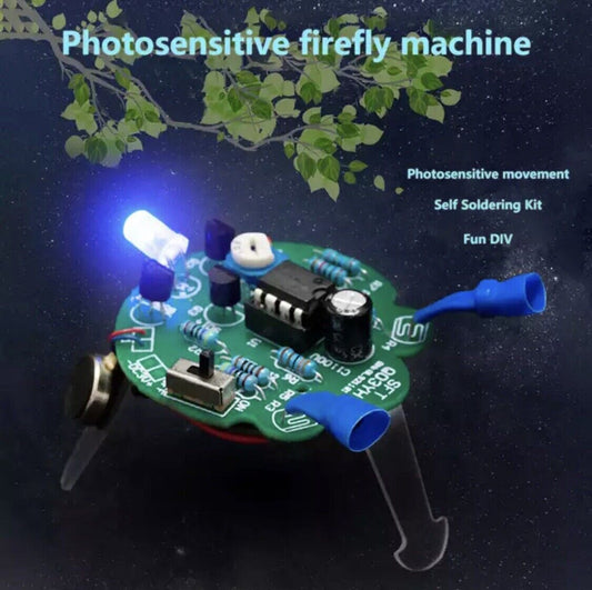 DIY Photosensitive Robot Firefly Kit LED Breathing Light Soldering Light Active