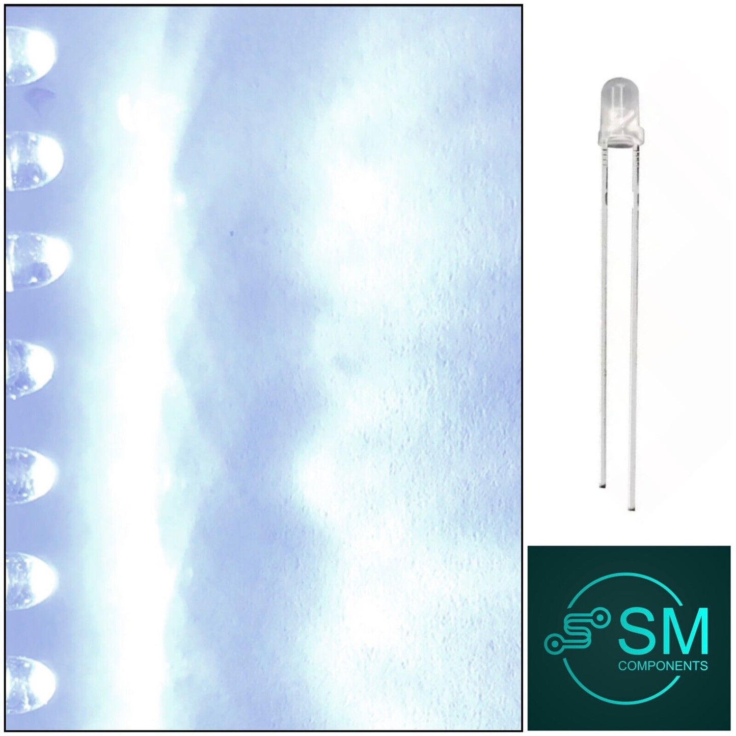 3mm Cool White Diffused Led Light Emitting Diode Round Top 100pcs Led with Edge