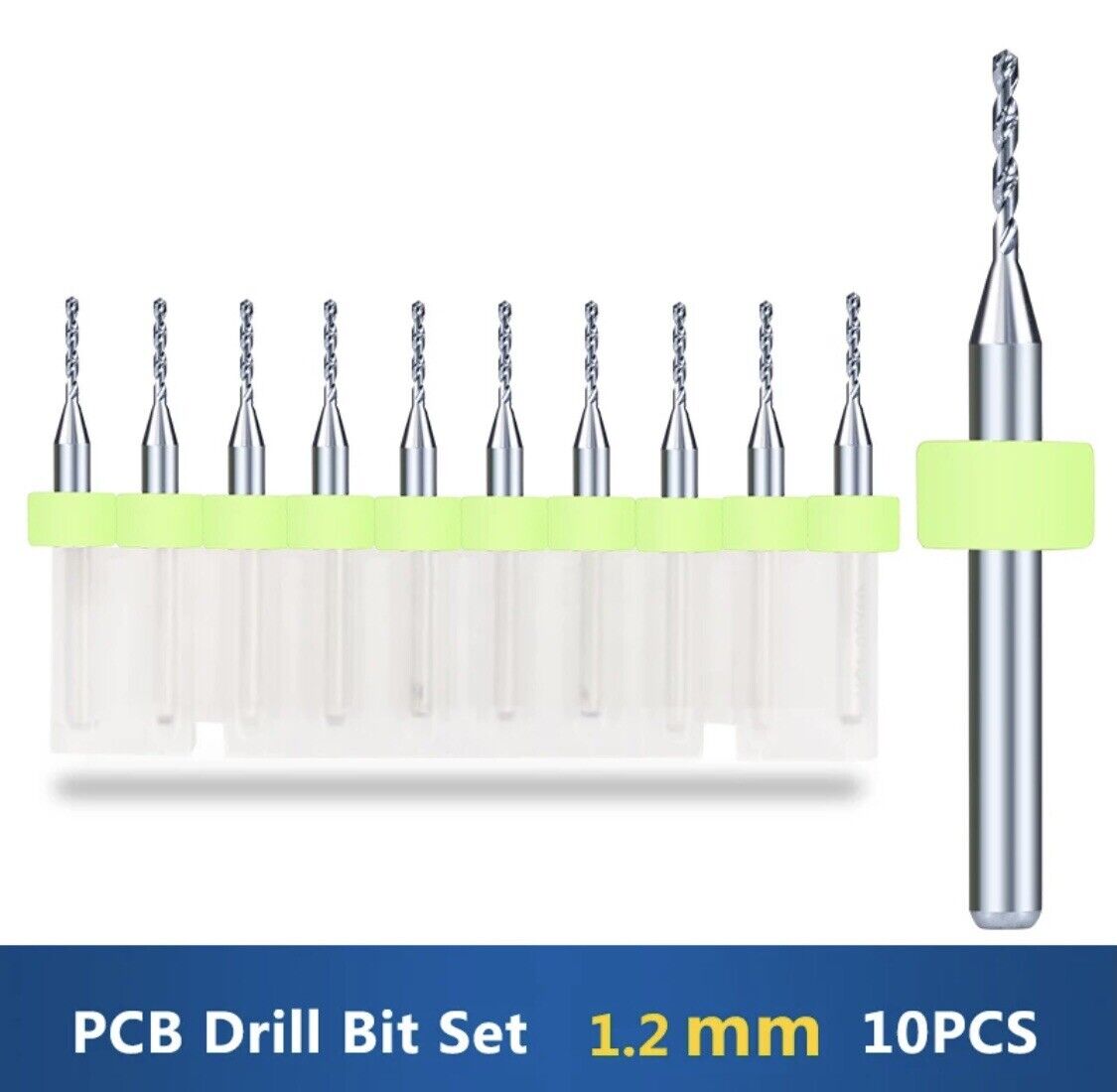 10Pcs 1.2mm PCB Print Circuit Board Tungsten Carbide Mini Micro Drill Bit Set