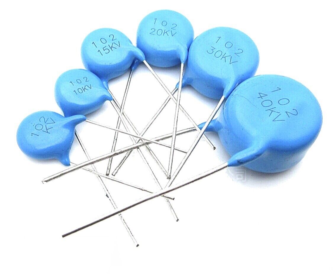 5PCS High Voltage Blue Ceramic Disc Capacitors 15KV-30KV 15pF-1nF DIY HV Supply