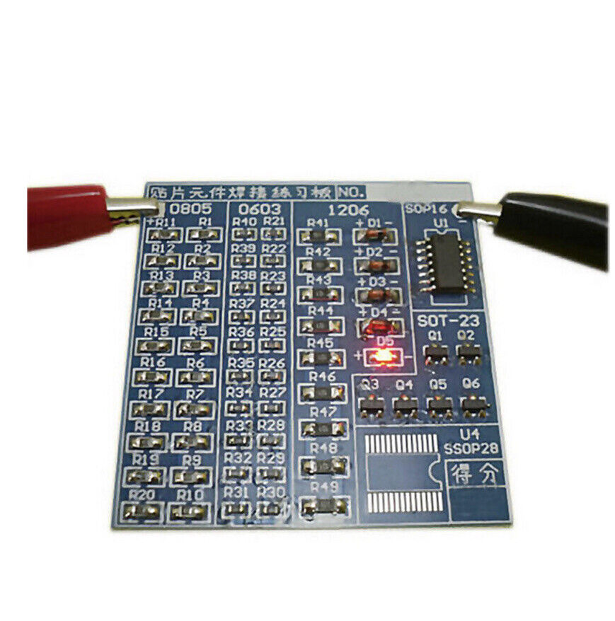 SMD/SMT PCB Component Soldering Practice Board Plate DIY Diode, Resistor, 2 Kits