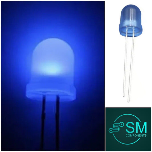 50pcs 8mm F8 BLUE Diffused LED Light Emitting Diode Super Bright LED 460nm