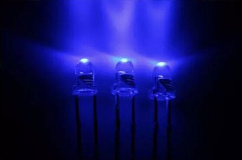 3mm BLUE BULLET HEAD CLEAR LED 100pcs Light Emitting Led Diode 465nm SUPERLUX