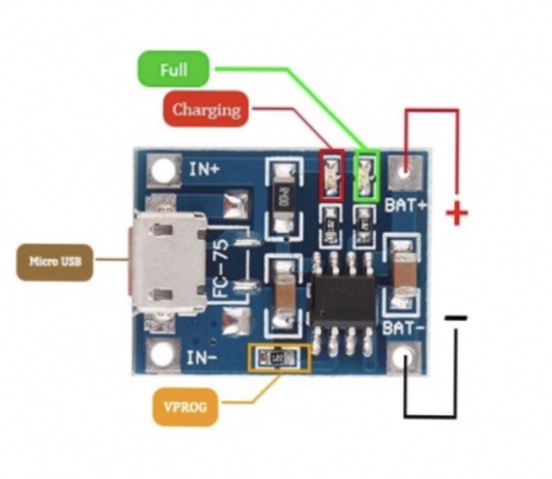 4PCS TP4056 Mini USB Charger Module 5V 1A 18650 Lithium Battery Charger Board