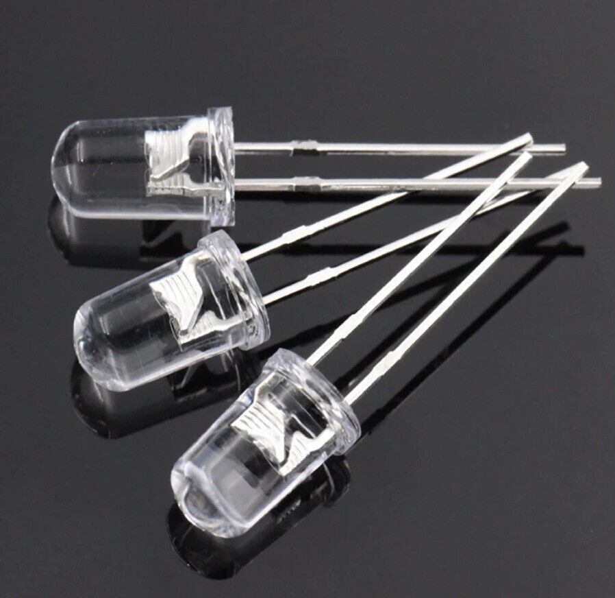 100pcs 5mm Flashing Blinking White LED Light Emitting Diodes 1.5hz On Off