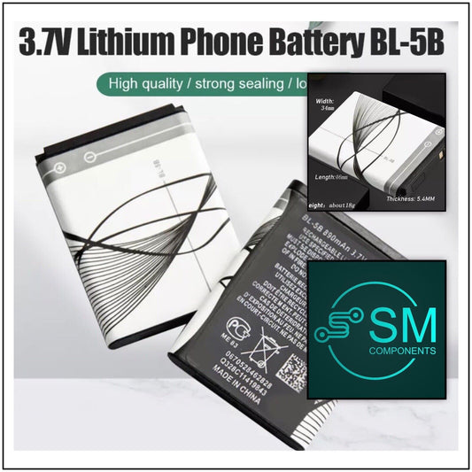 1PC BL-5B Nokia 3220 3230 5320 Lithium Phone 3.7V 890mAh rechargeable battery