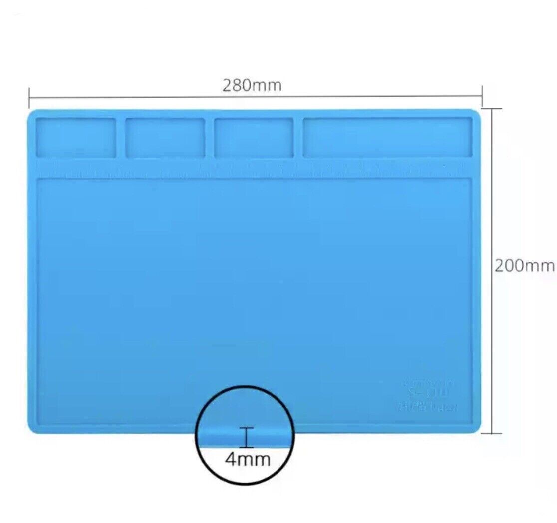 Soldering Mat Solder Station Insulated Silicone Heat Resistant S-110  280x200x3
