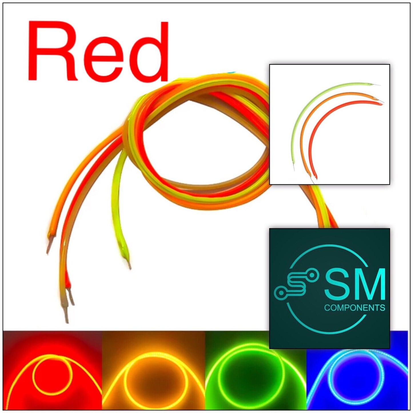 4pcs DC3V LED Flexible Silicone Filament LED 185mm RED Light Emitting Diode