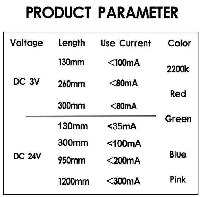 5PCS DC3V 130mm PINK Light Emitting Diode Super Flexible Silicone Filament LED