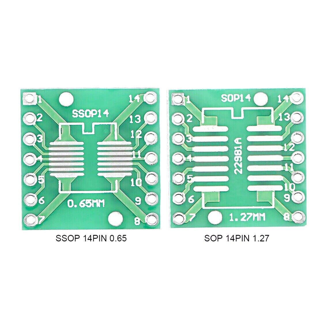 10PCS SOP14 1.27 & 0.65mm Adapter Board SSOP14 SOP14 to DIP14 Transfer Board DIP