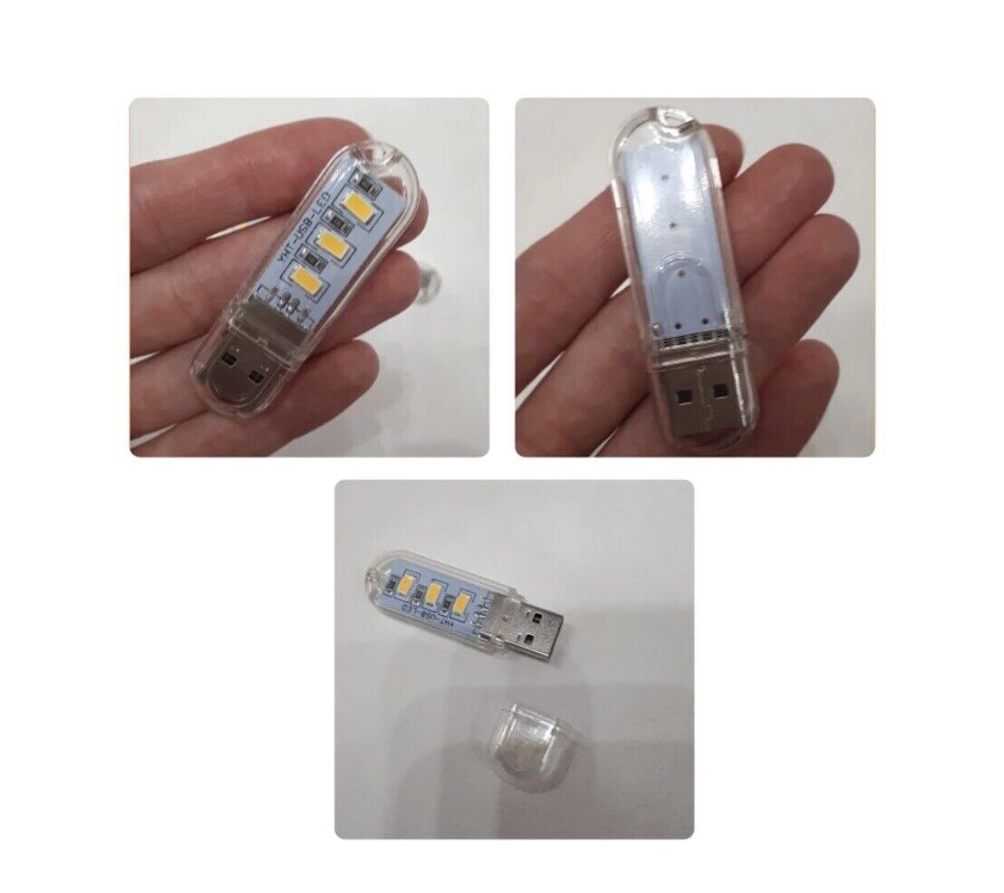 4 X USB emergency COOL WHITE LED Power Bank 3 Led LED Lamp Lighting Night Light