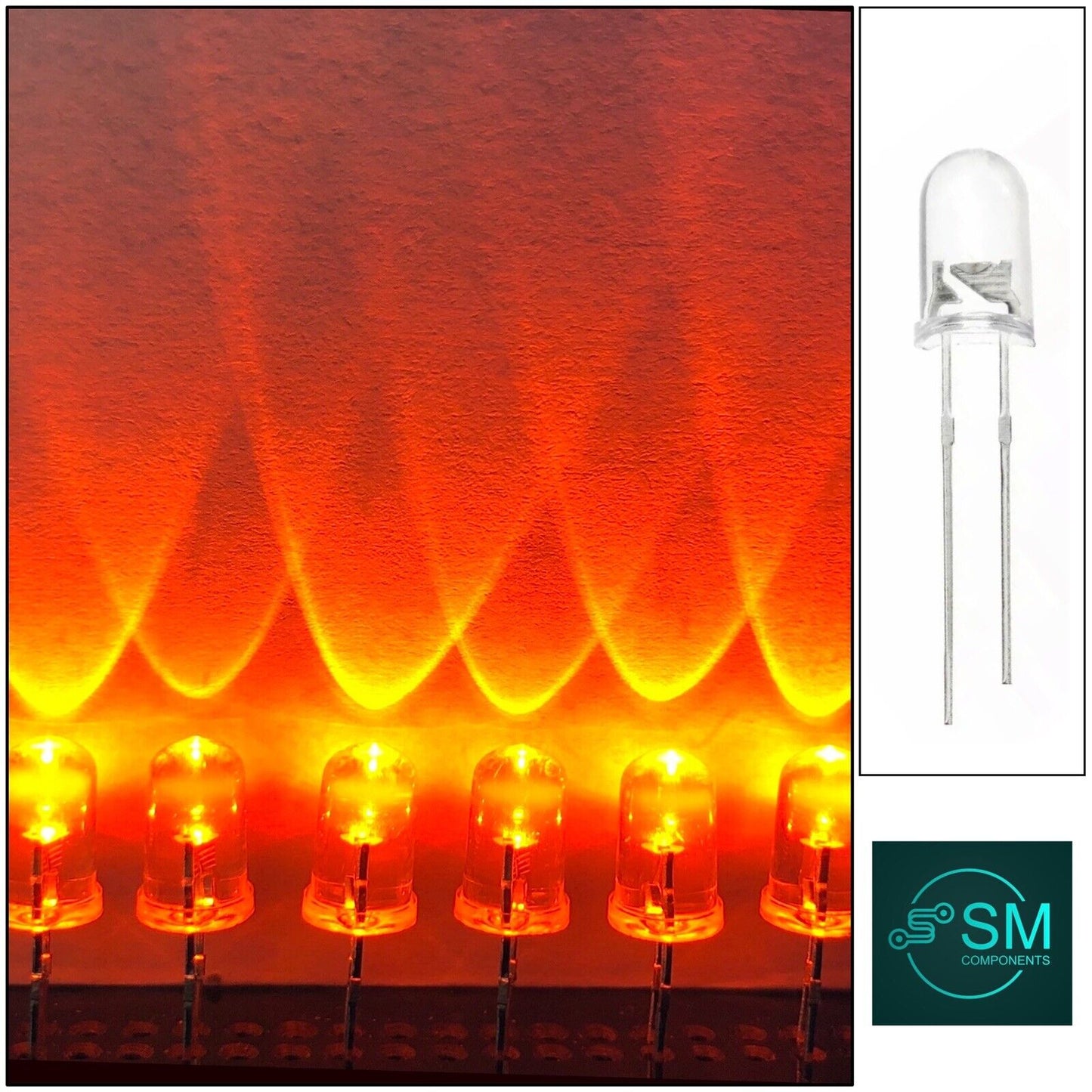 5mm 100pcs Orange LED Flicker Flame Diodes  DIY Candle Light Emitting Diodes