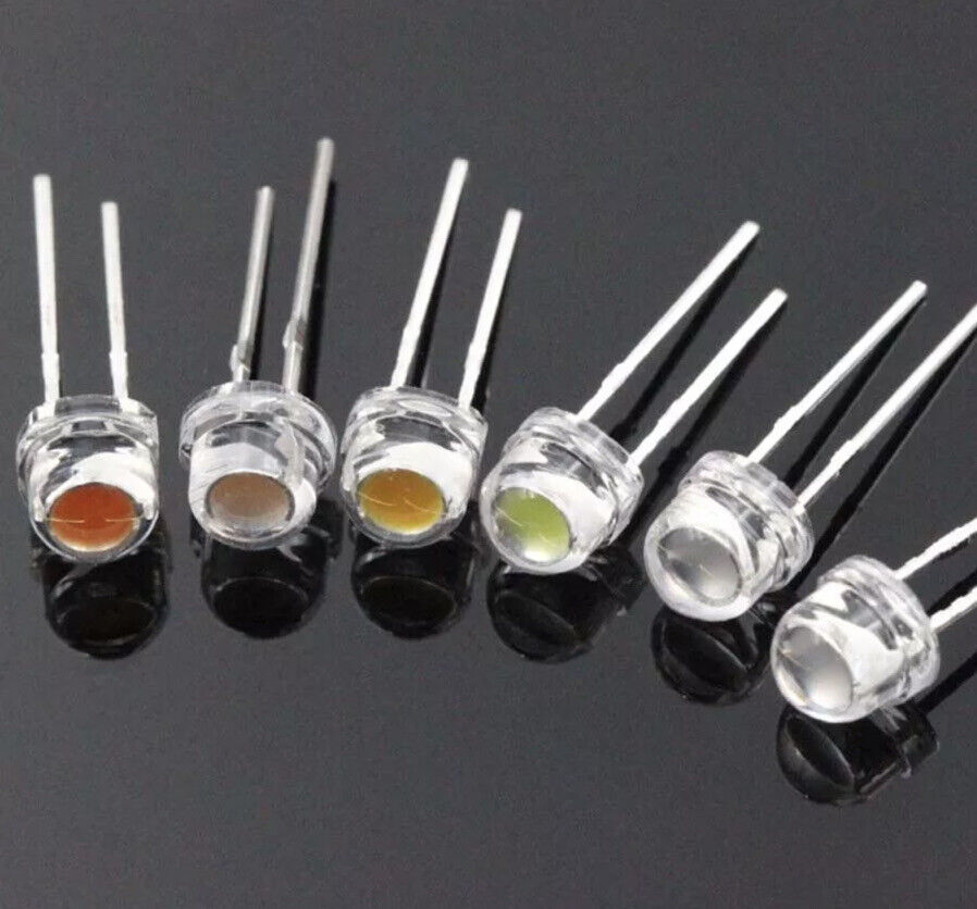 5mm Warm White Straw Hat Large Chip Led Diode 100pcs Round Head LED Clear