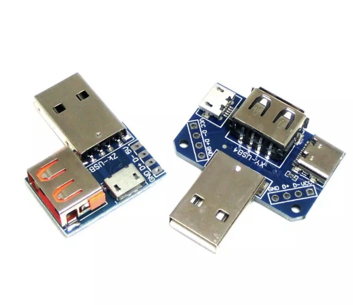 2PC Kit MICRO USB to DIP TYPE-C Adapter Female Connector PCB Converter Board