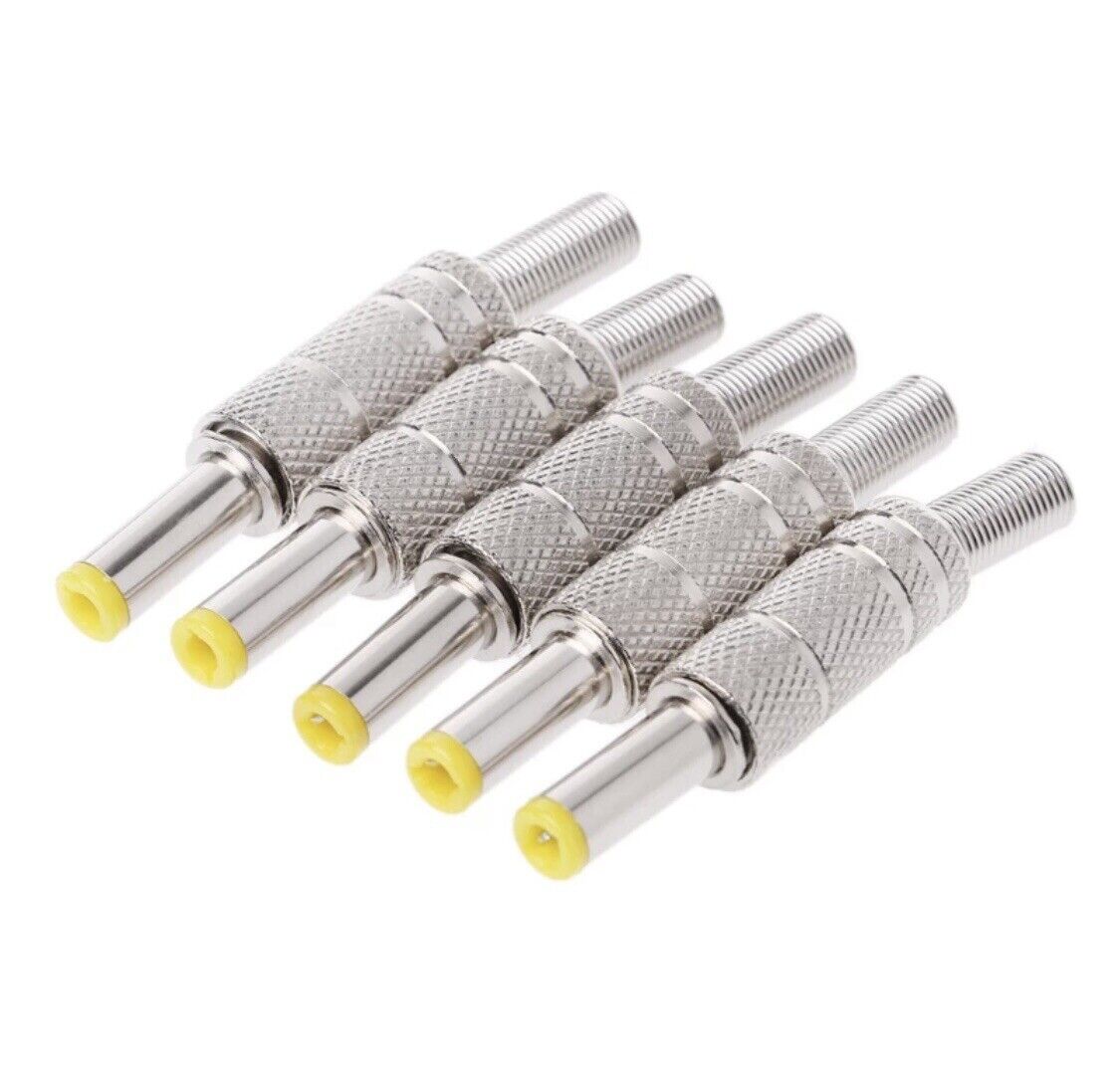 5PCS Quality DC Power Supply Jack Connectors 5.5mm X 2.1mm METAL Male Cable Jack