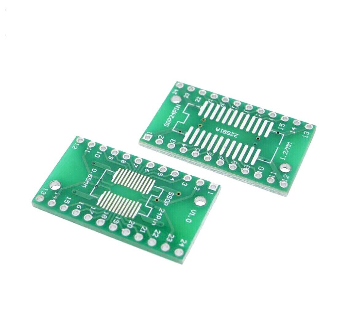 10PCS TSSOP-24 SSOP-24 SOP24 Pin Board SMD - DIP 24 Adapter Breakout Board PCB