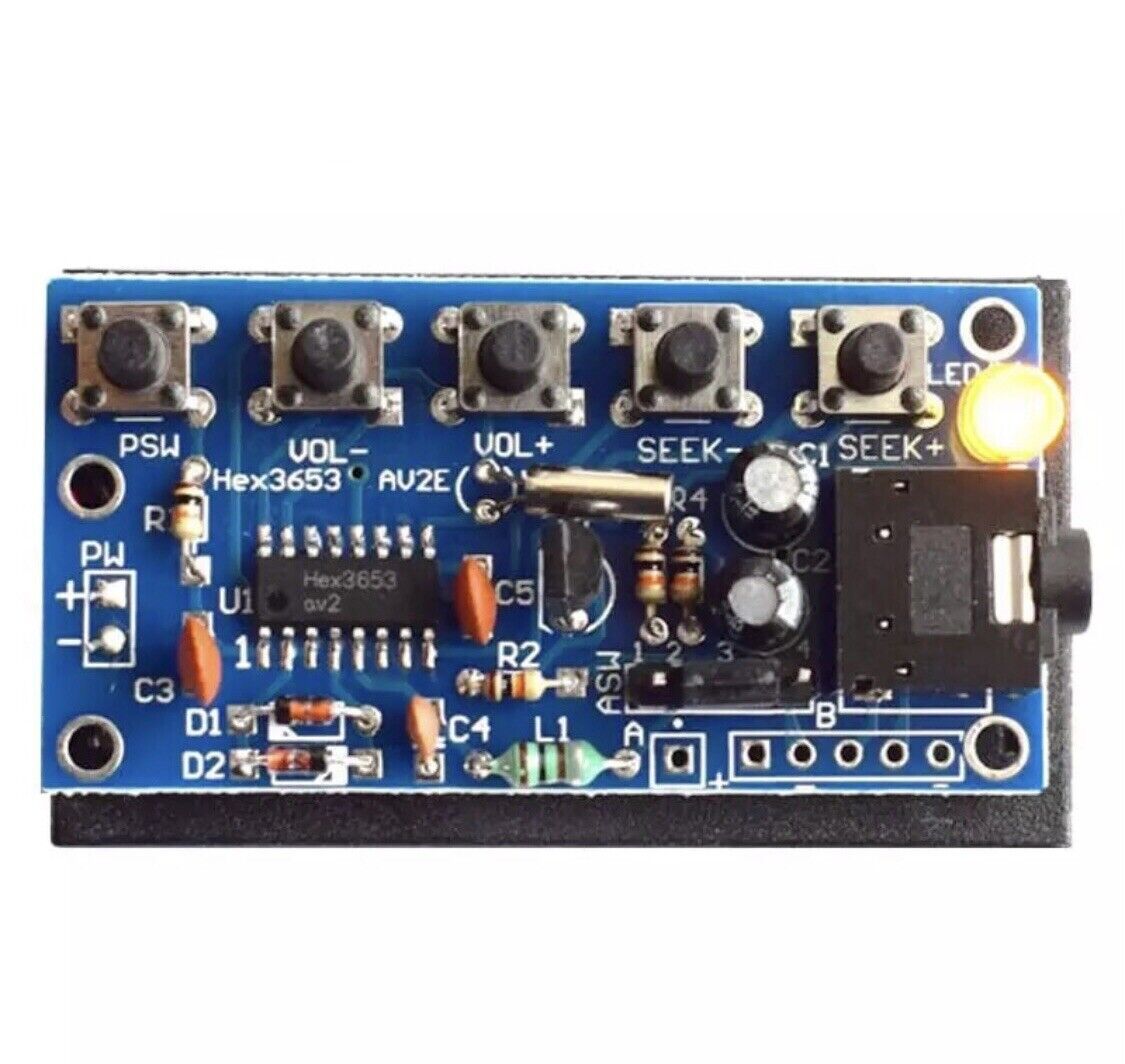 DIY Radio Kit 76MHz-108MHz Wireless Stereo FM Audio Receiver DIP+SMD 1.8-3.6v DC