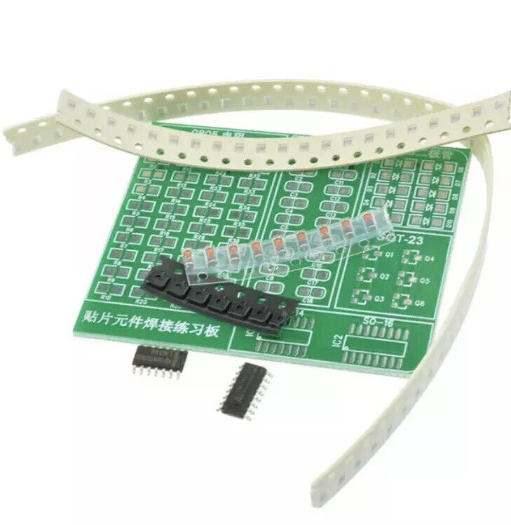 SMD/SMT PCB Component Soldering Practice Board Plate DIY Diode, Resistor, 2 Kits