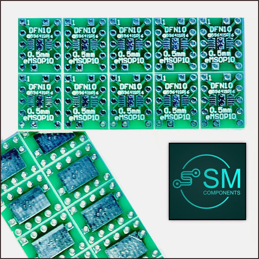 10PCS DFN10 eMSOP10 0.5mm Prototyping SMD-DIP PCB Adapter Board Transfer Board