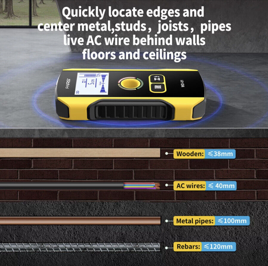 FNIRSI WD-01 Positioning Hole Wall Detector Scanner for Rebars Timber AC Wires