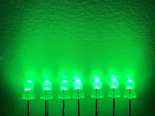 100pc 3mm GREEN Diffused Round Top With Edge LED Diy Light Emitting Diodes 517nm