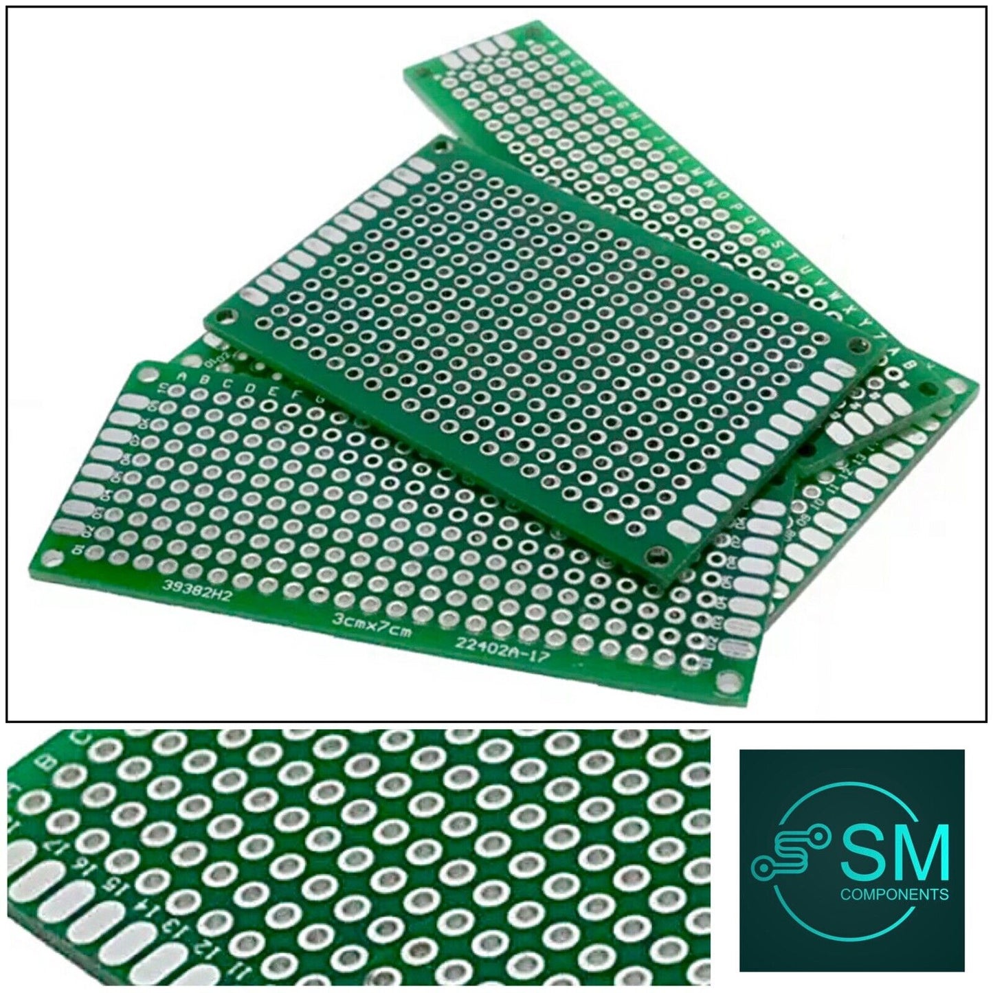 4Pcs PCB 70x50 60x40 70x30 80x20 Double Sided FR4 Arduino Soldering Proto GREEN