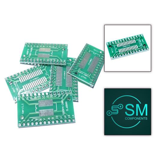 10PCS TSSOP-28 SSOP-28 SOP4-28 Pin Board SMD - DIP 28 Adapter Breakout Board PCB