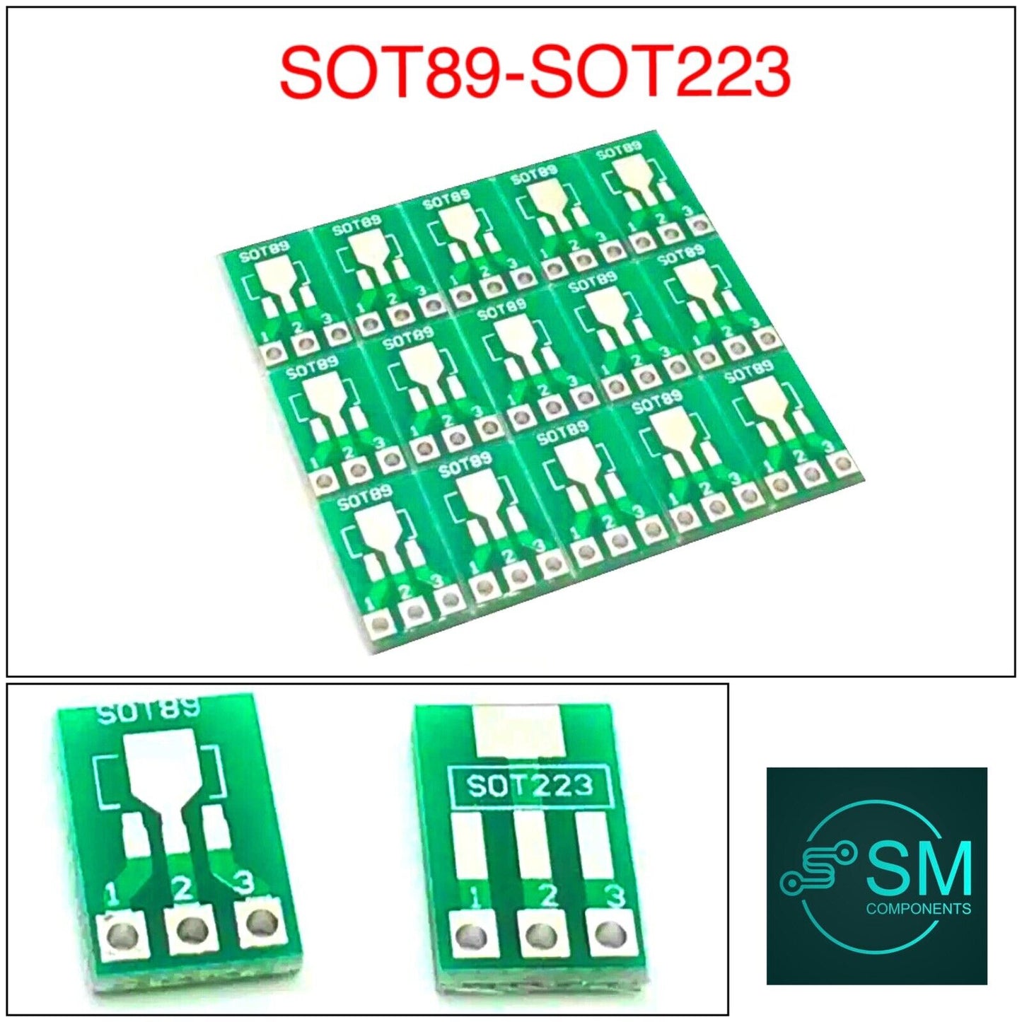 15PCS SOT89 SOT223  to DIP Transfer Board DIP Pin Board Pitch Adapter FR4