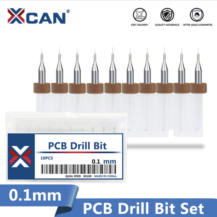 10Pcs 0.1mm PCB Print Circuit Board Tungsten Carbide Mini Micro Drill Bit Set