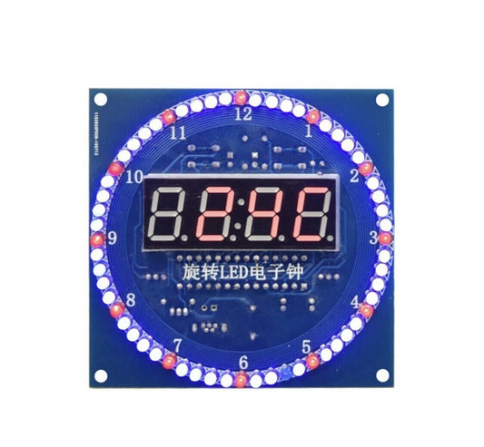 DIY Rotating LED DS1302 Electronic Digital Clock + Case Temperature Display KIT