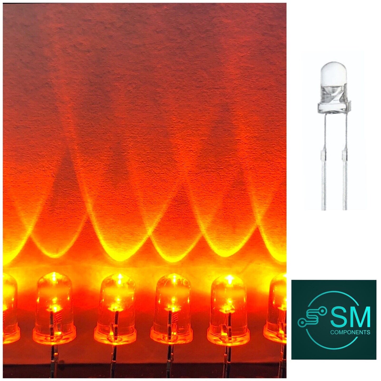 3mm 100pcs Orange LED Flicker Flame Diodes  DIY Candle Light Emitting Diodes