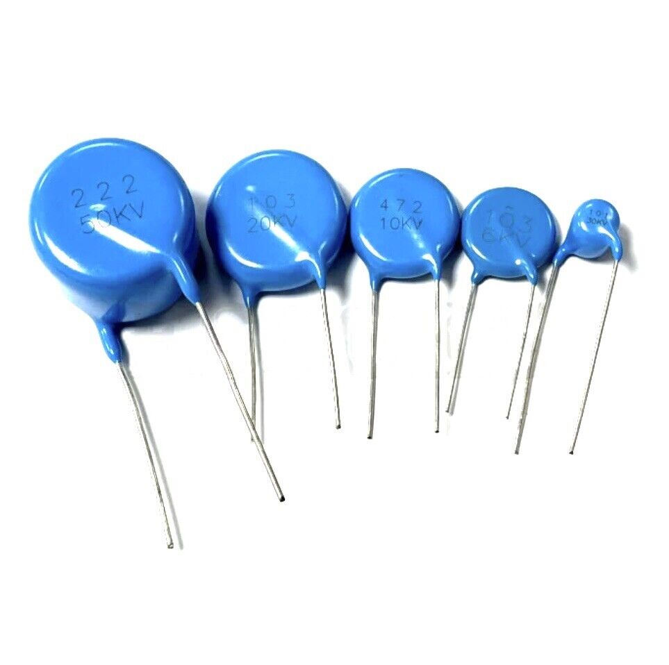 5PCS High Voltage Blue Ceramic Disc Capacitors 15KV-30KV 15pF-1nF DIY HV Supply