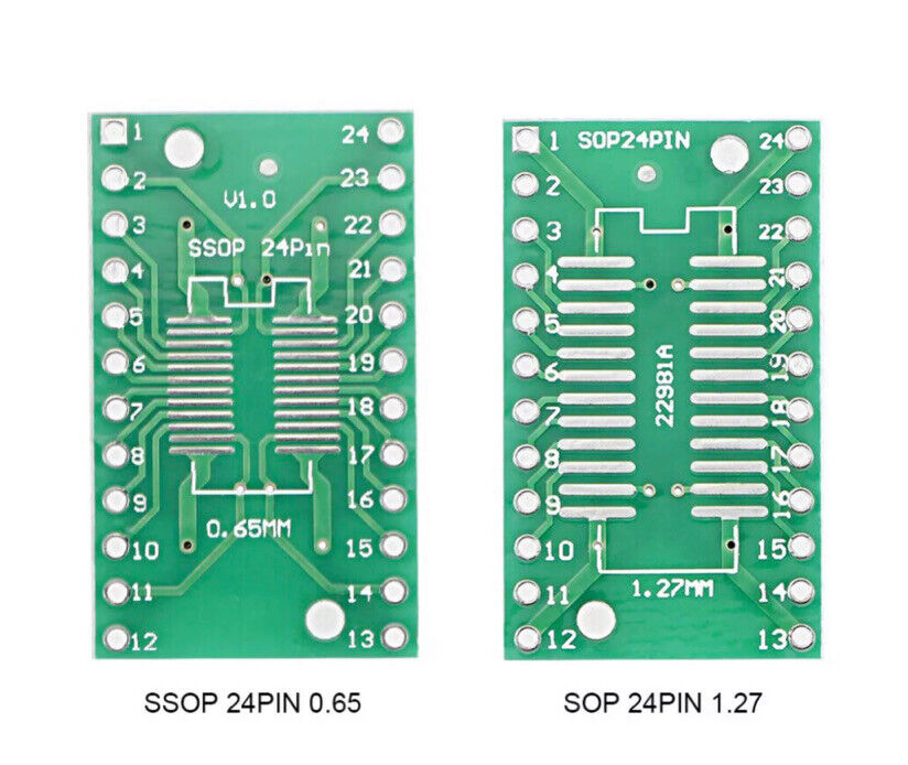 10PCS TSSOP-24 SSOP-24 SOP24 Pin Board SMD - DIP 24 Adapter Breakout Board PCB