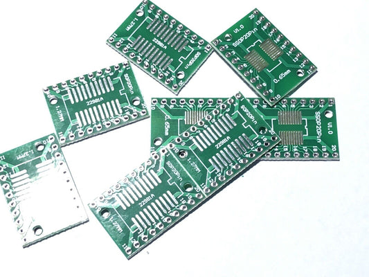 10PCS SOP20 1.27 & 0.65mm Adapter Board SSOP20-SOP20 to DIP20 Transfer Board DIP