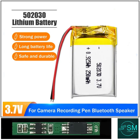 1 X Polymer Lithium Ion Battery LiPo 250mA 3.7V 502030 5X20X30 Inc Protection