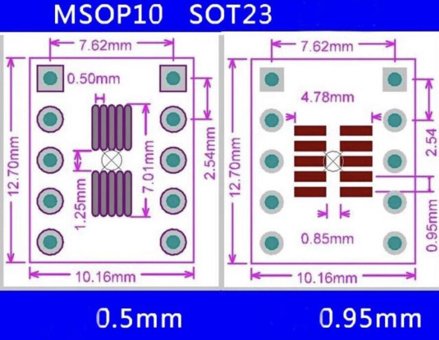 15PCS SOP10 TSSOP10  SSOP10 to DIP10 Transfer Board DIP Pin Board Pitch Adapter