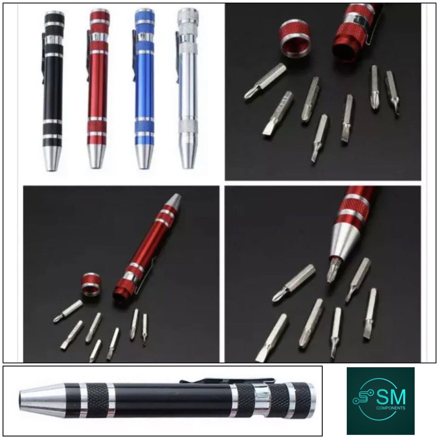 8 in 1 Screwdriver Pen BLACK Alloy Screw Screwdriver Repair Multifunction Tools