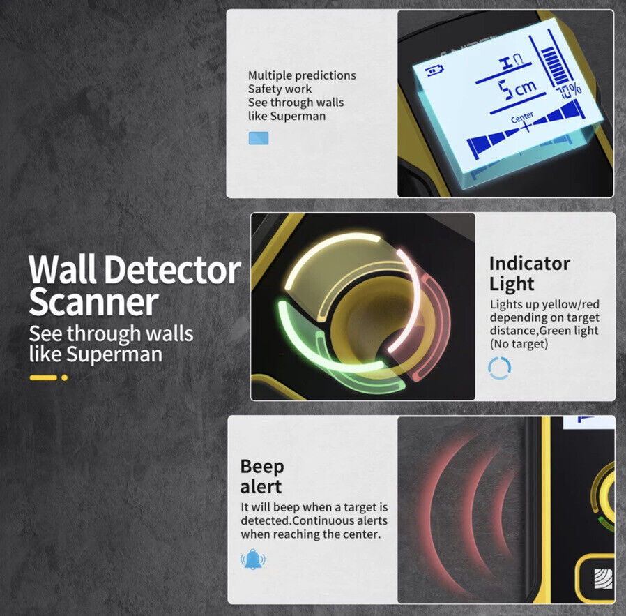 FNIRSI WD-01 Positioning Hole Wall Detector Scanner for Rebars Timber AC Wires