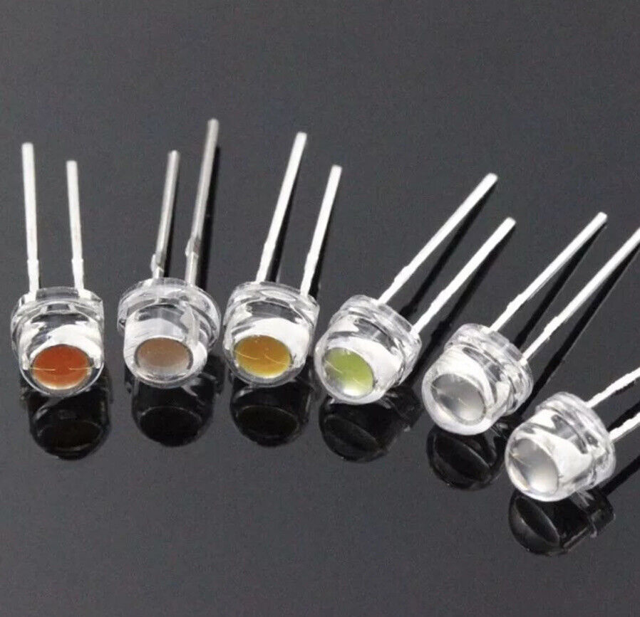 5mm Green Straw Hat LARGE CHIP Led Light Emitting Diode 100pcs Round Top LED